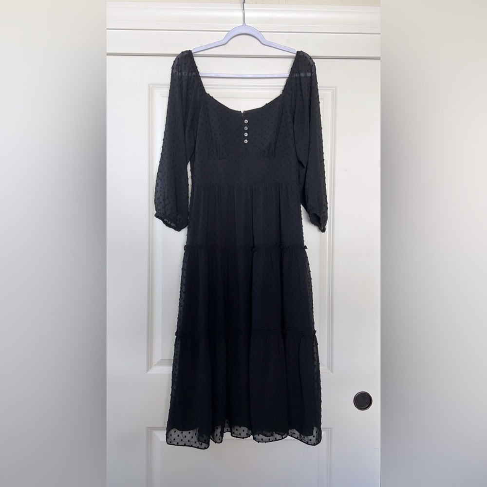 J. Crew Tiered long-sleeve midi dress in swiss dot (Never Worn) - Picture 5 of 8